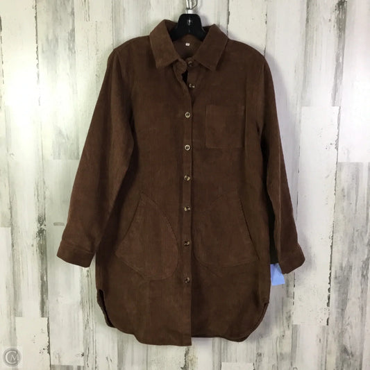 Jacket Shirt By Cme In Brown, Size: M