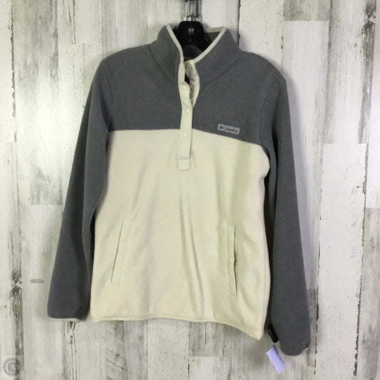 Sweatshirt Collar By Columbia In Cream & Grey, Size: S