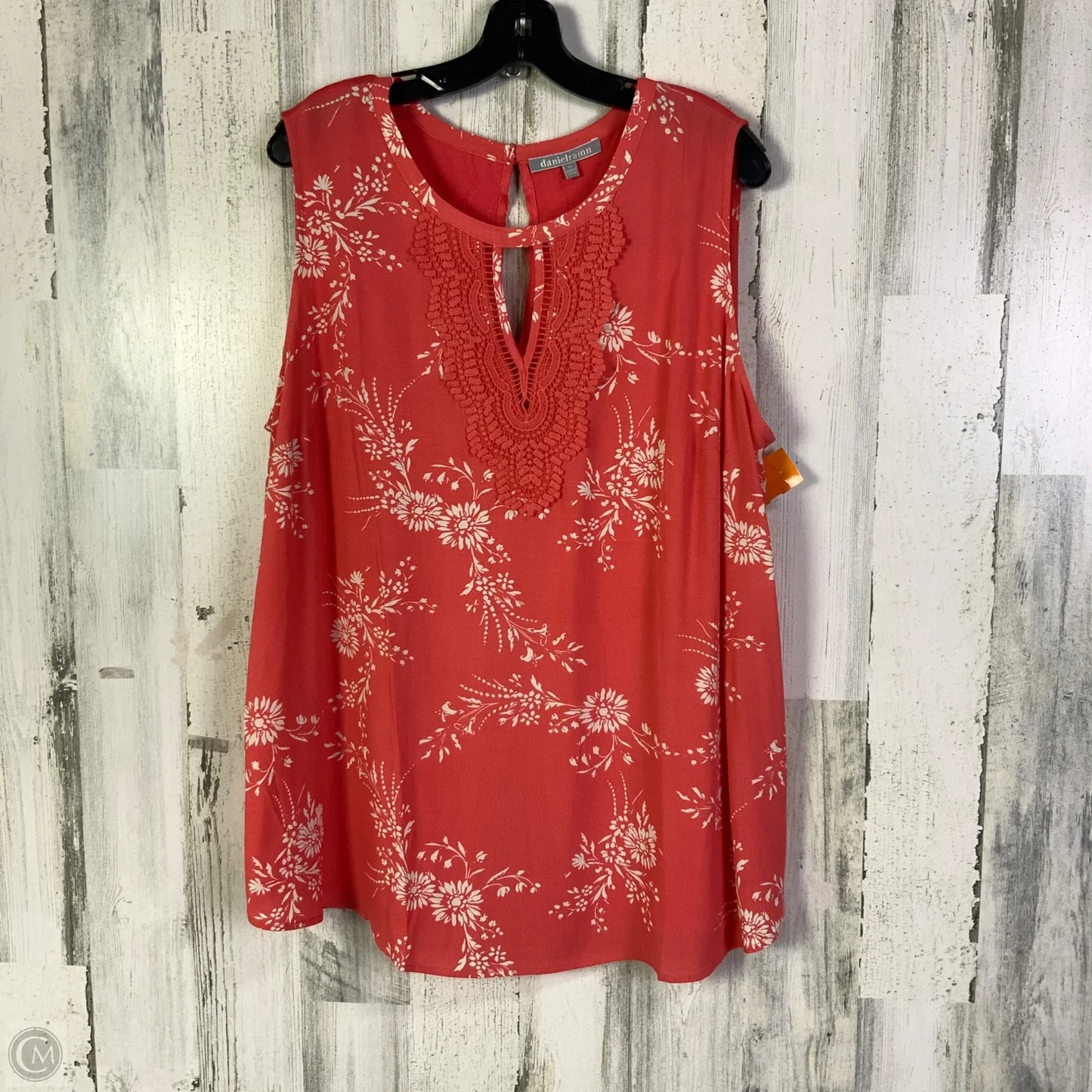 Top Sleeveless By Daniel Rainn In Pink & White, Size: 2x