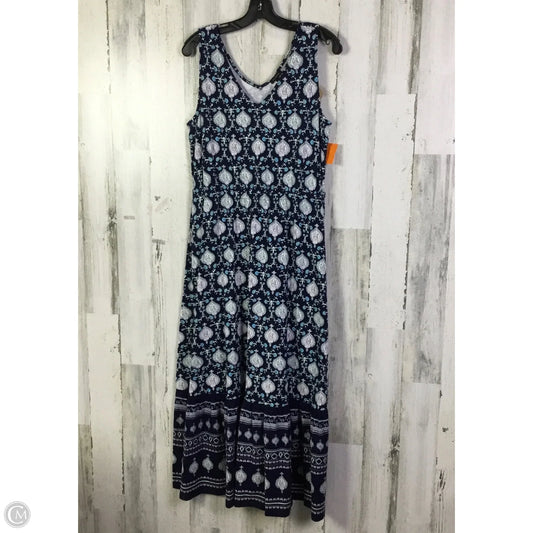 Dress Casual Maxi By Talbots In Blue & White, Size: M