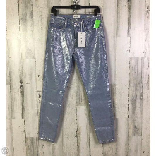 Jeans Skinny By Frame In Blue & Silver, Size: 6