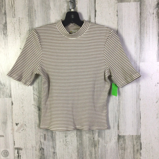 Top Short Sleeve By Boden In Brown & White, Size: S