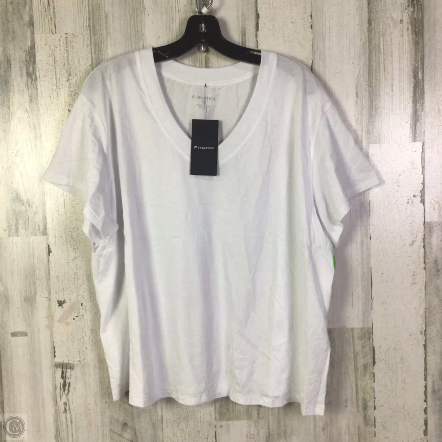 Athletic Top Short Sleeve By Fabletics In White, Size: 2x