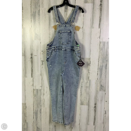 Overalls By Ava & Viv In Blue Denim, Size: Xl