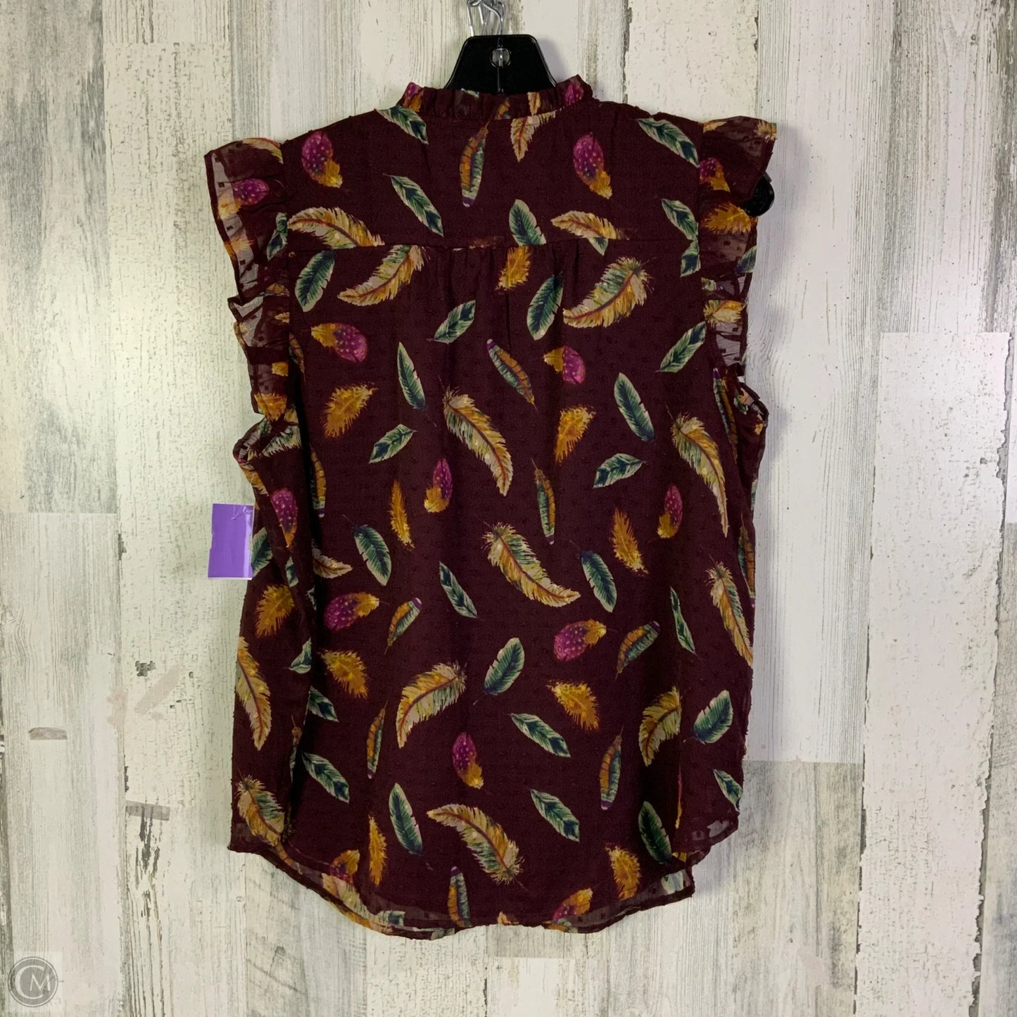 Blouse Sleeveless By Loft In Maroon, Size: M