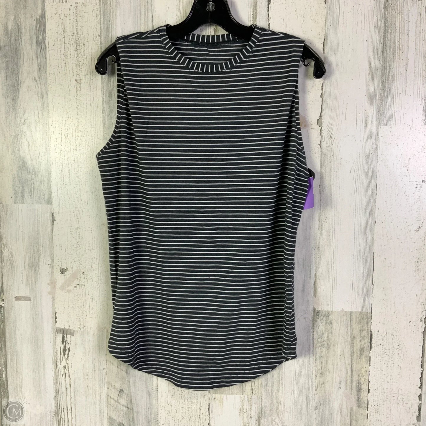 Athletic Tank Top By Lululemon In Grey & White, Size: M