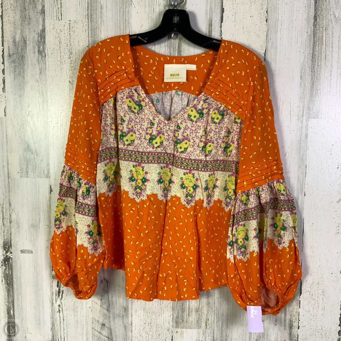 Top Long Sleeve By Maeve In Orange, Size: S