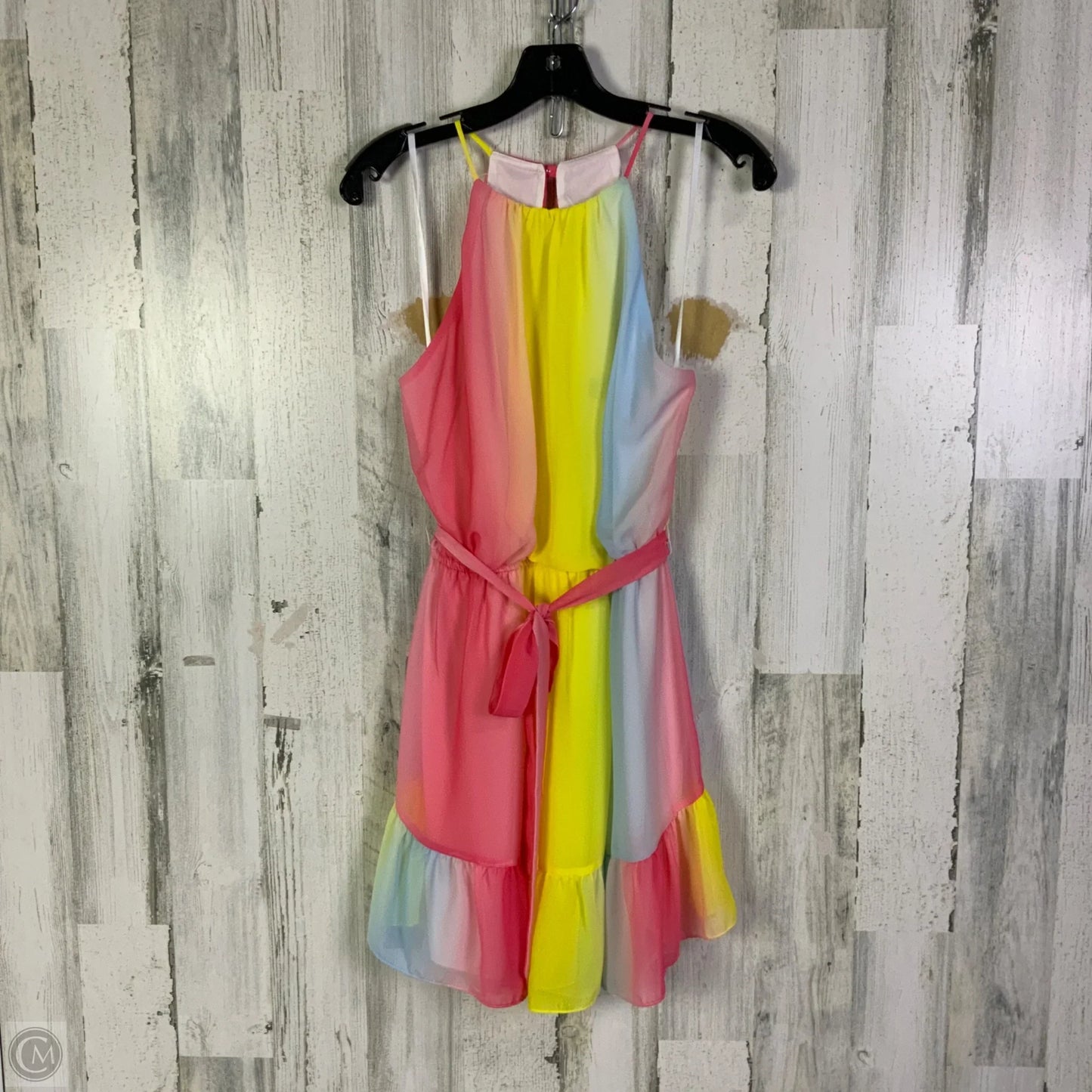 Dress Casual Short By Clothes Mentor In Pink & Yellow, Size: L