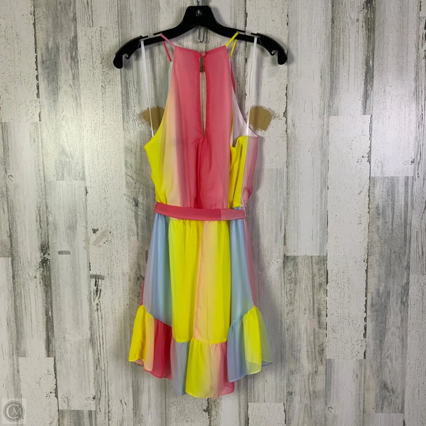 Dress Casual Short By Clothes Mentor In Pink & Yellow, Size: L