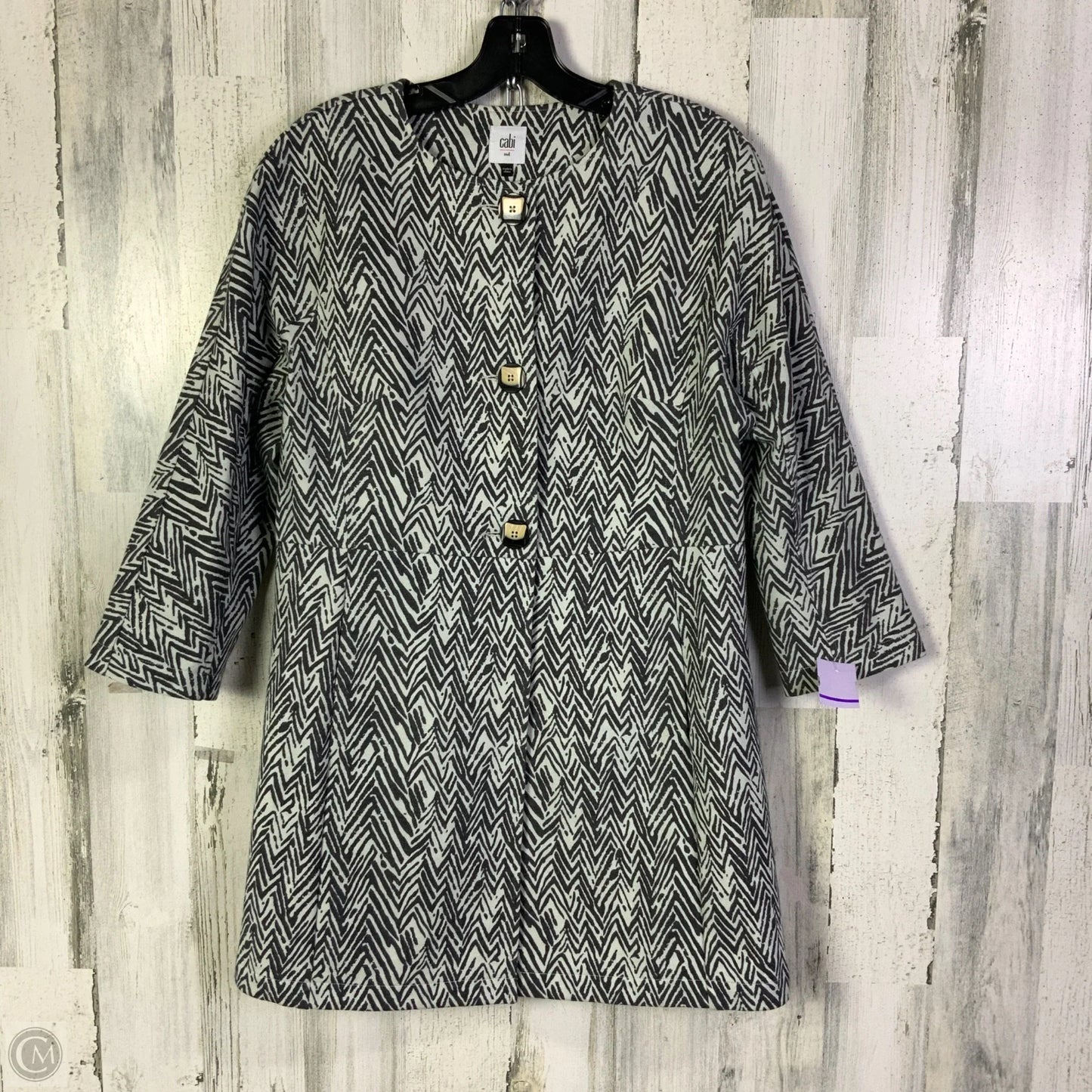 Jacket Shirt By Cabi In Black & White, Size: M