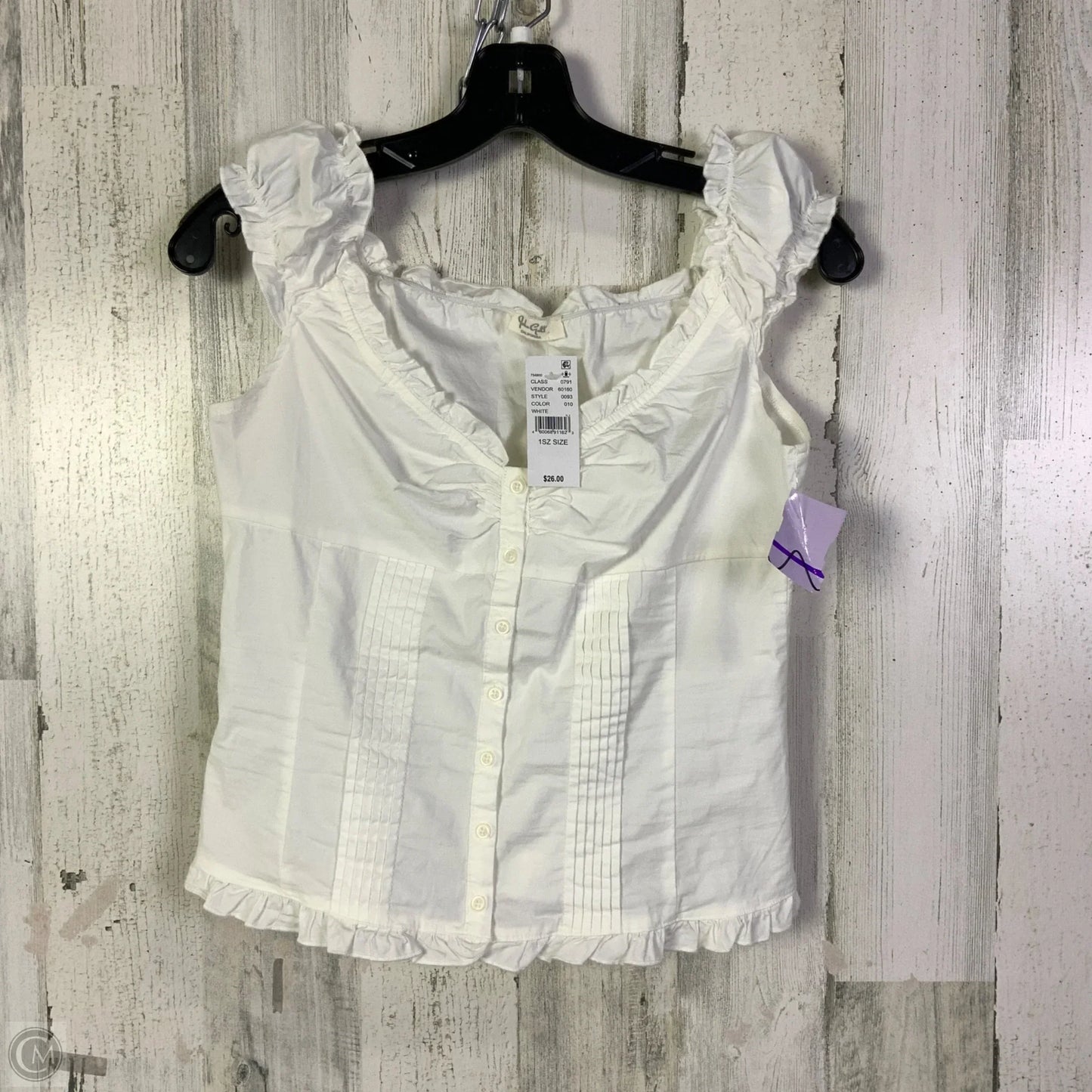 Top Sleeveless By John Galt In White, Size: S