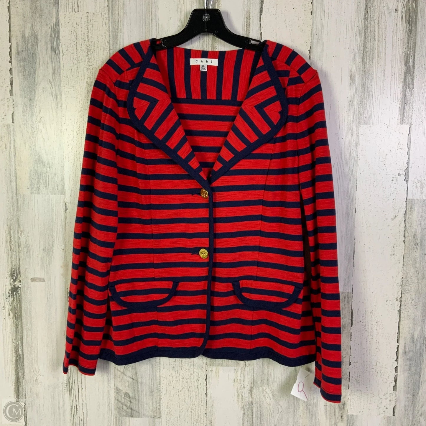 Cardigan By Cabi In Blue & Red, Size: Xl