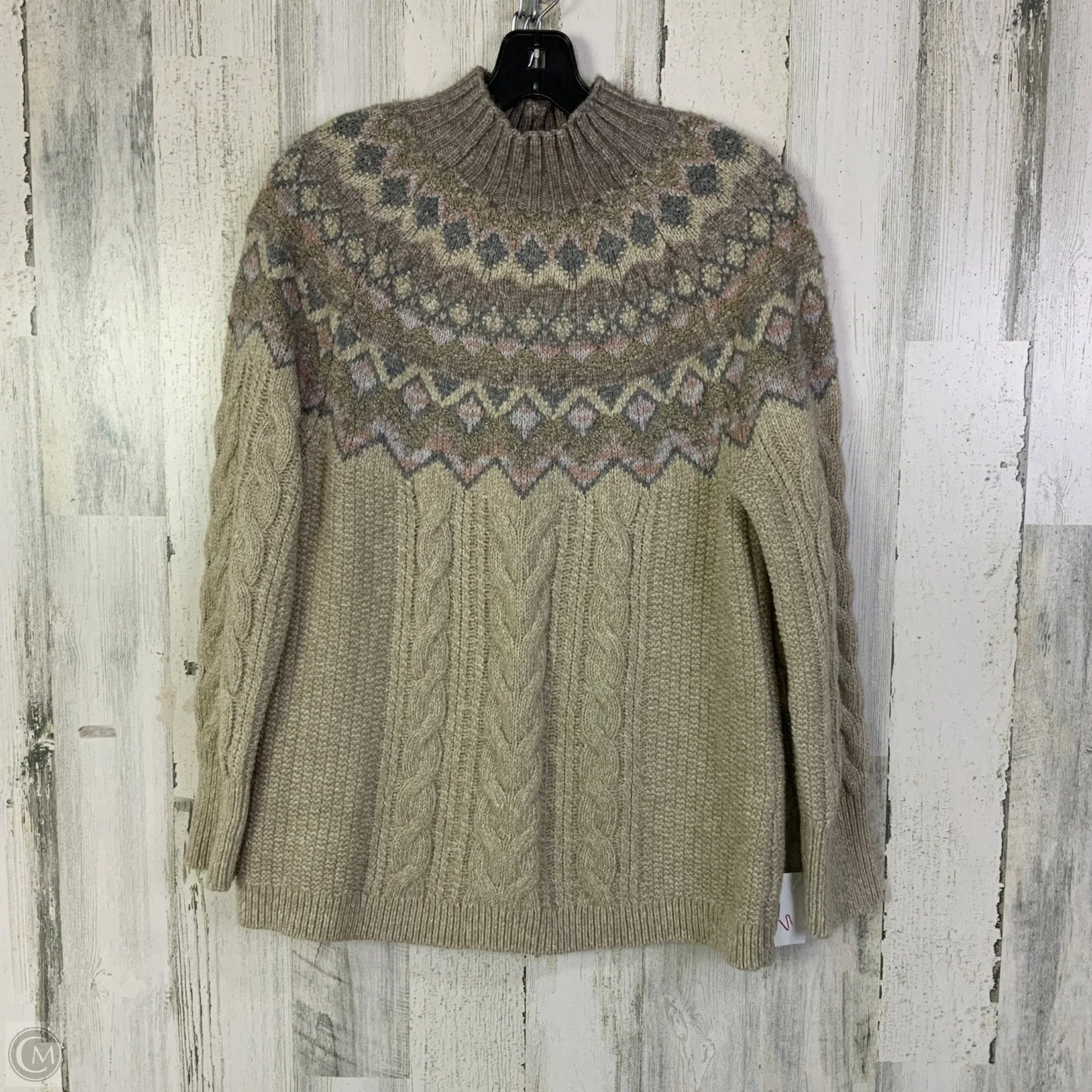 Sweater By Chicos In Tan, Size: M