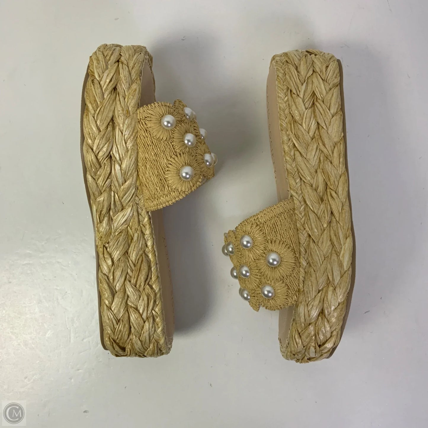 Sandals Heels Platform By Oasis Society In Tan, Size: 8