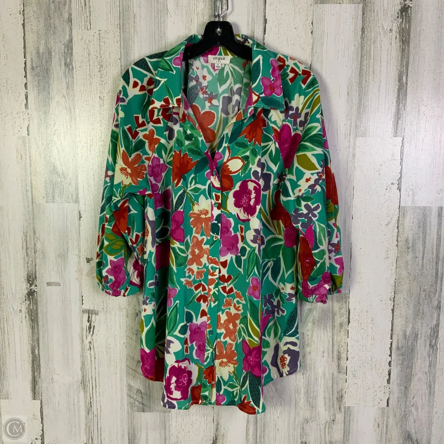 Blouse 3/4 Sleeve By Umgee In Teal, Size: S