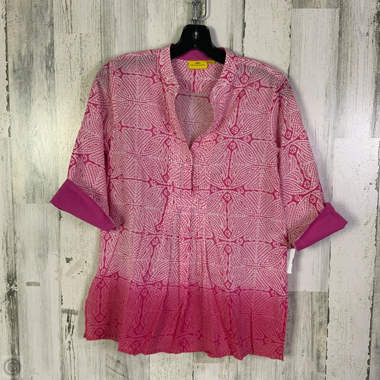 Top 3/4 Sleeve By Roller Rabbit In Pink & White, Size: Xs