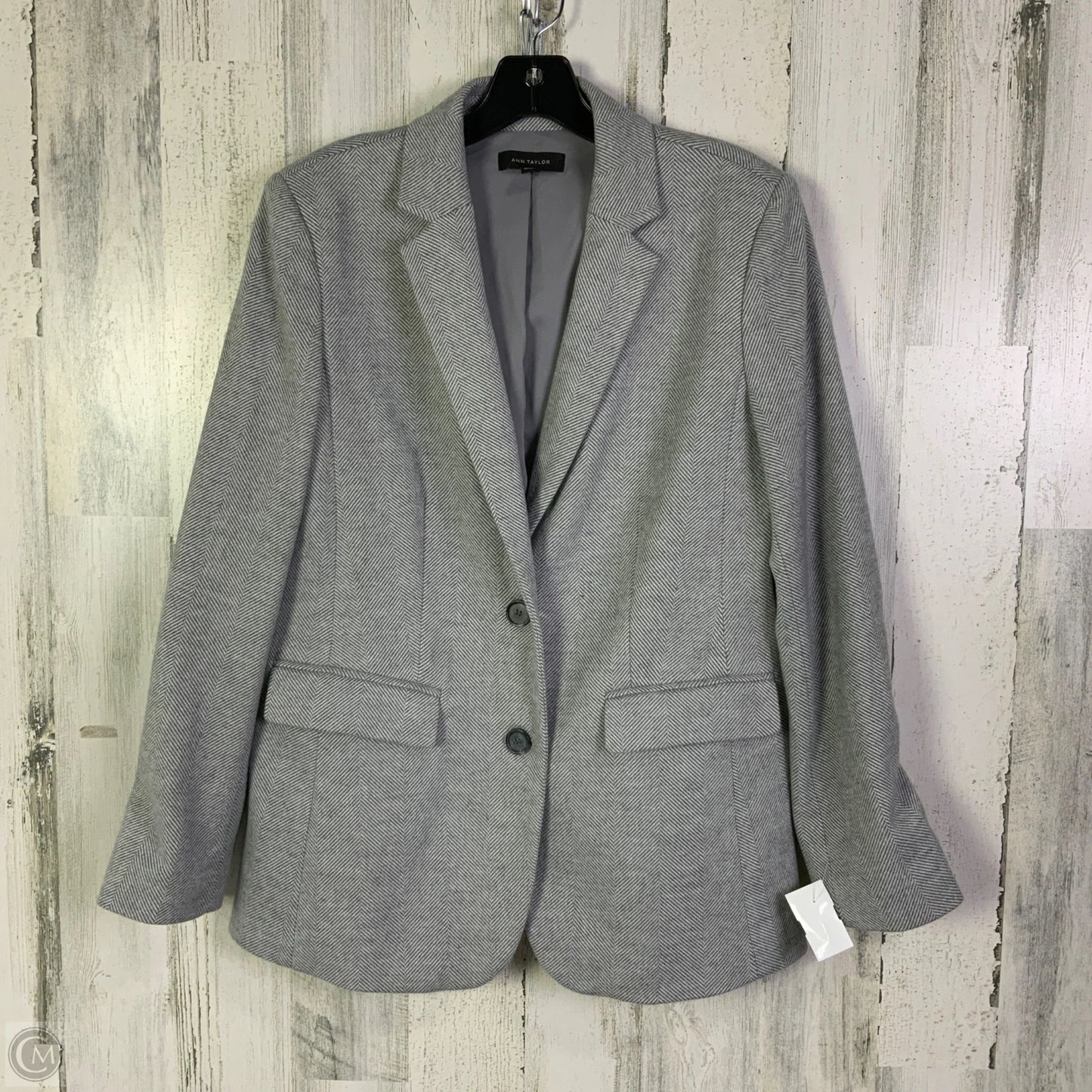Blazer By Ann Taylor In Grey, Size: S