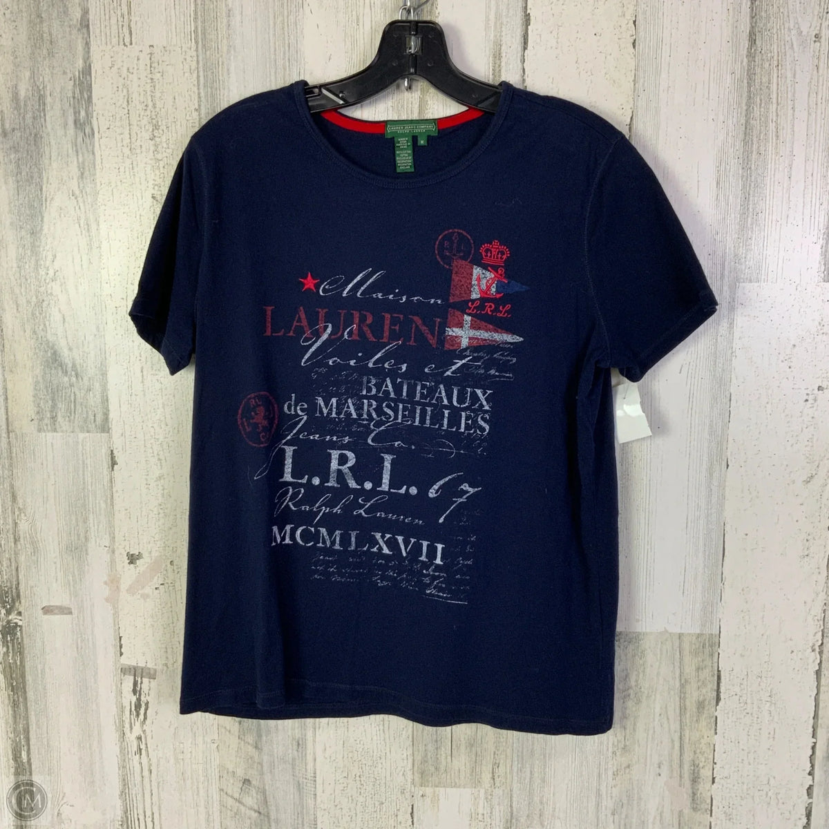 Top Short Sleeve Basic By Ralph Lauren In Blue, Size: M
