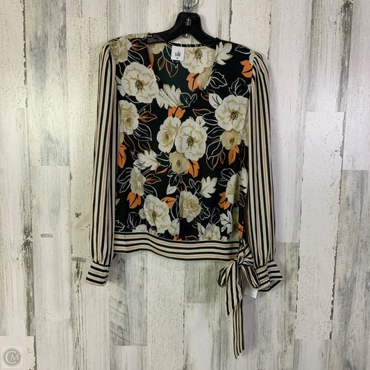 Blouse Long Sleeve By Cabi In Black & Cream, Size: Xs