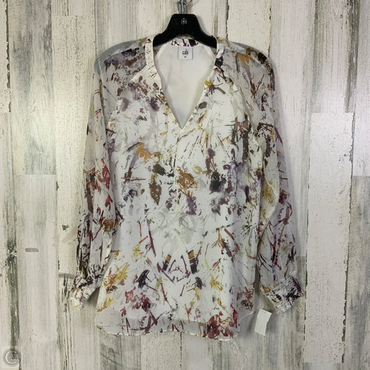 Blouse Long Sleeve By Cabi In White, Size: Xs