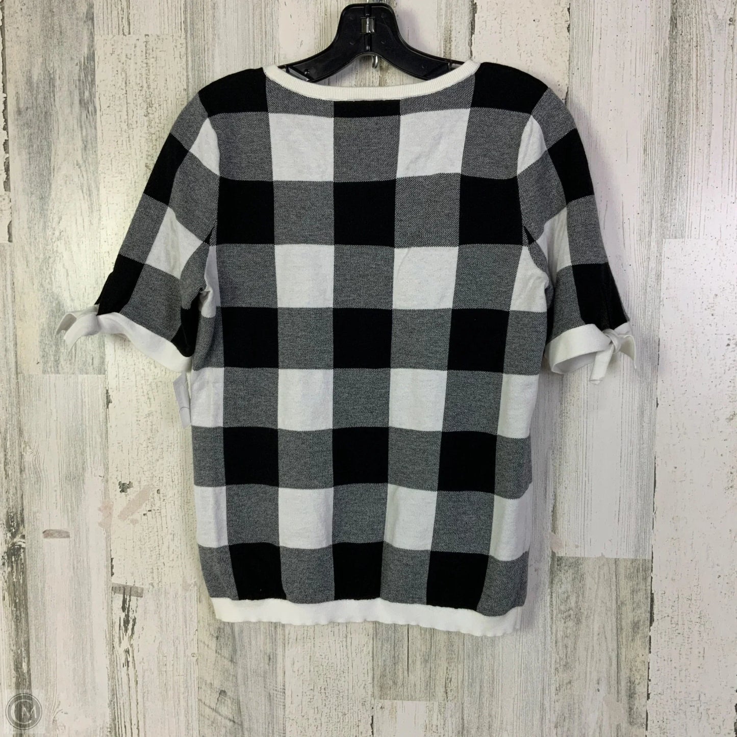 Top Short Sleeve By Talbots In Black & White, Size: M