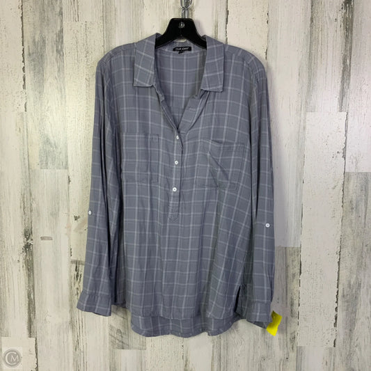 Top Long Sleeve By Dear John In Grey & White, Size: L