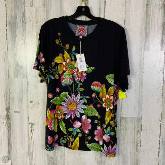 Top Short Sleeve Designer By Johnny Was In Black, Size: Xxl