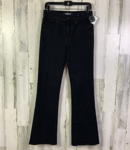 Jeans Flared By Express In Black Denim, Size: 6