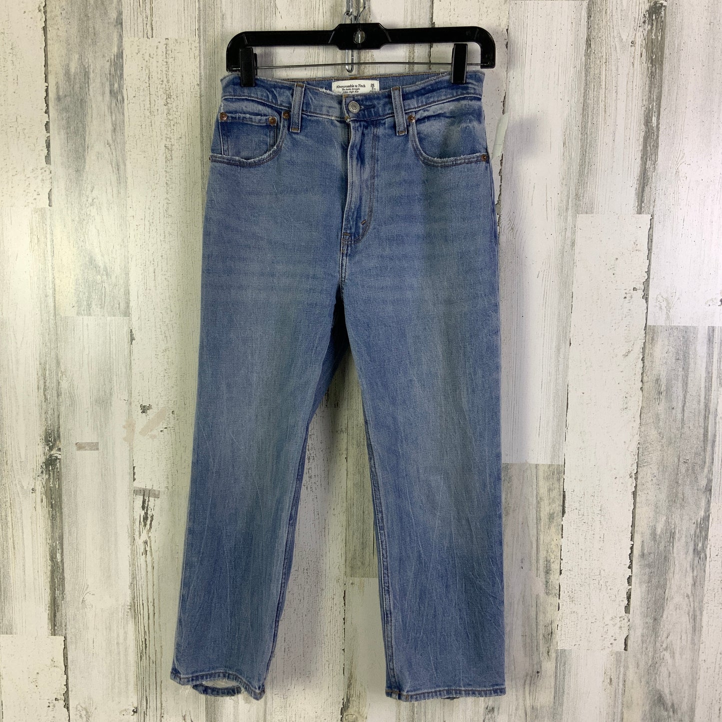 Jeans Straight By Abercrombie And Fitch In Blue Denim, Size: 2