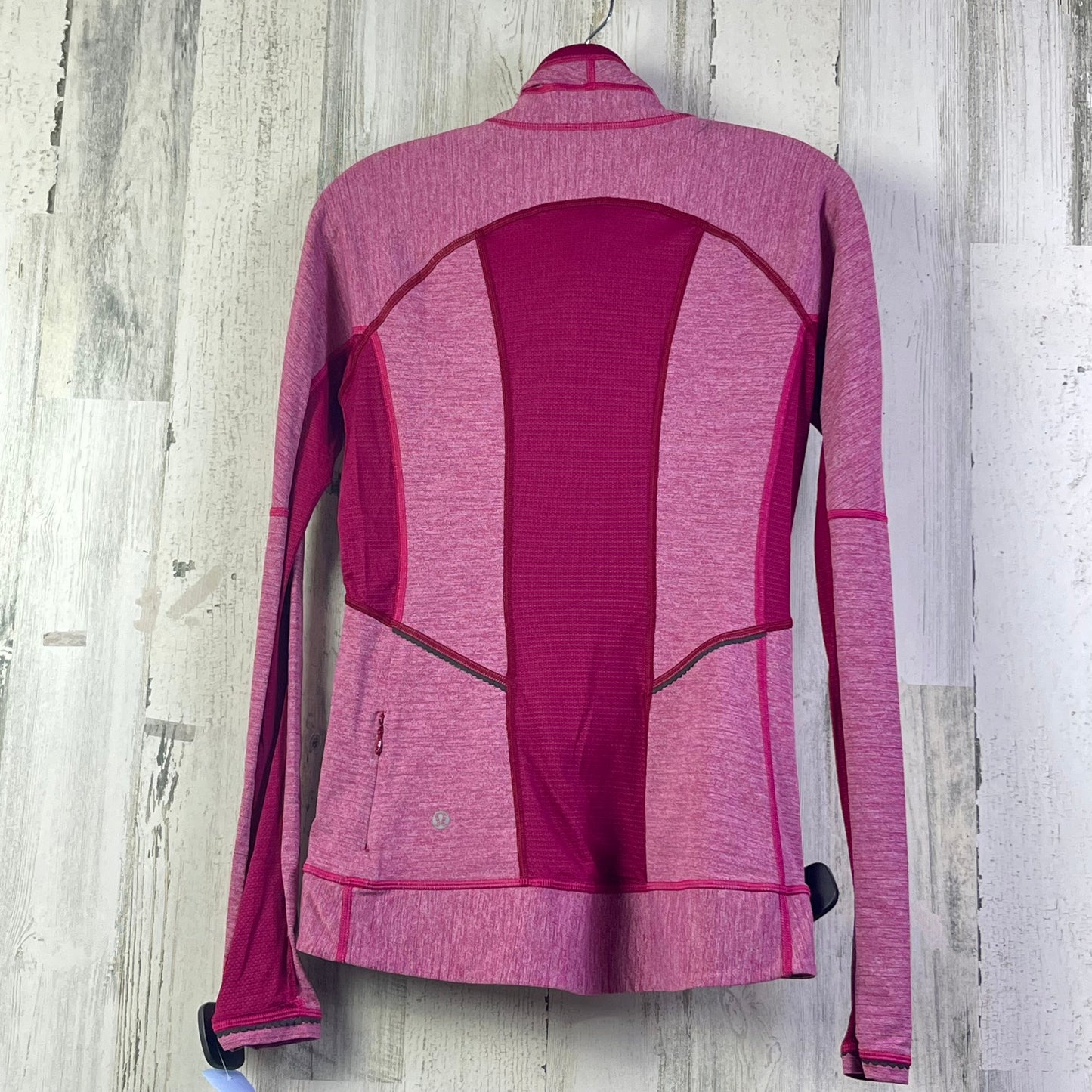 Athletic Top Long Sleeve Collar By Lululemon In Pink, Size: 6