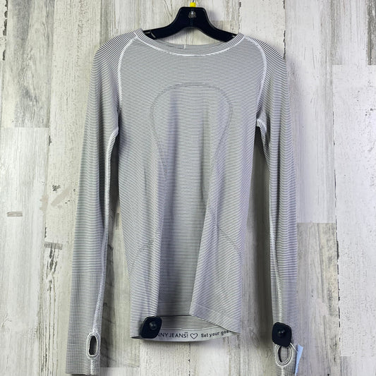 Athletic Top Long Sleeve Crewneck By Lululemon In Black & White, Size: 6