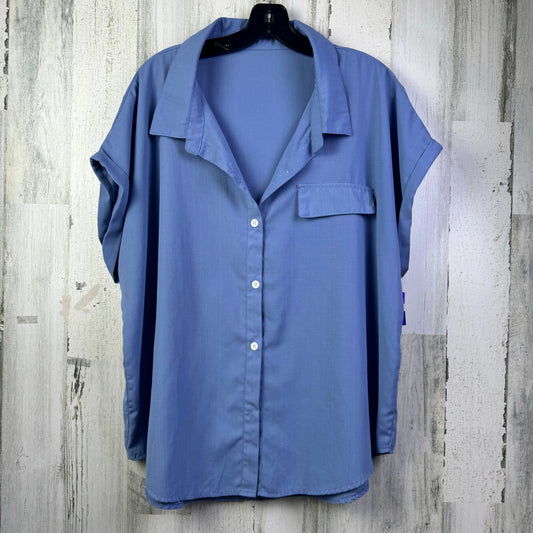 Blue Blouse Short Sleeve Shein, Size 3x