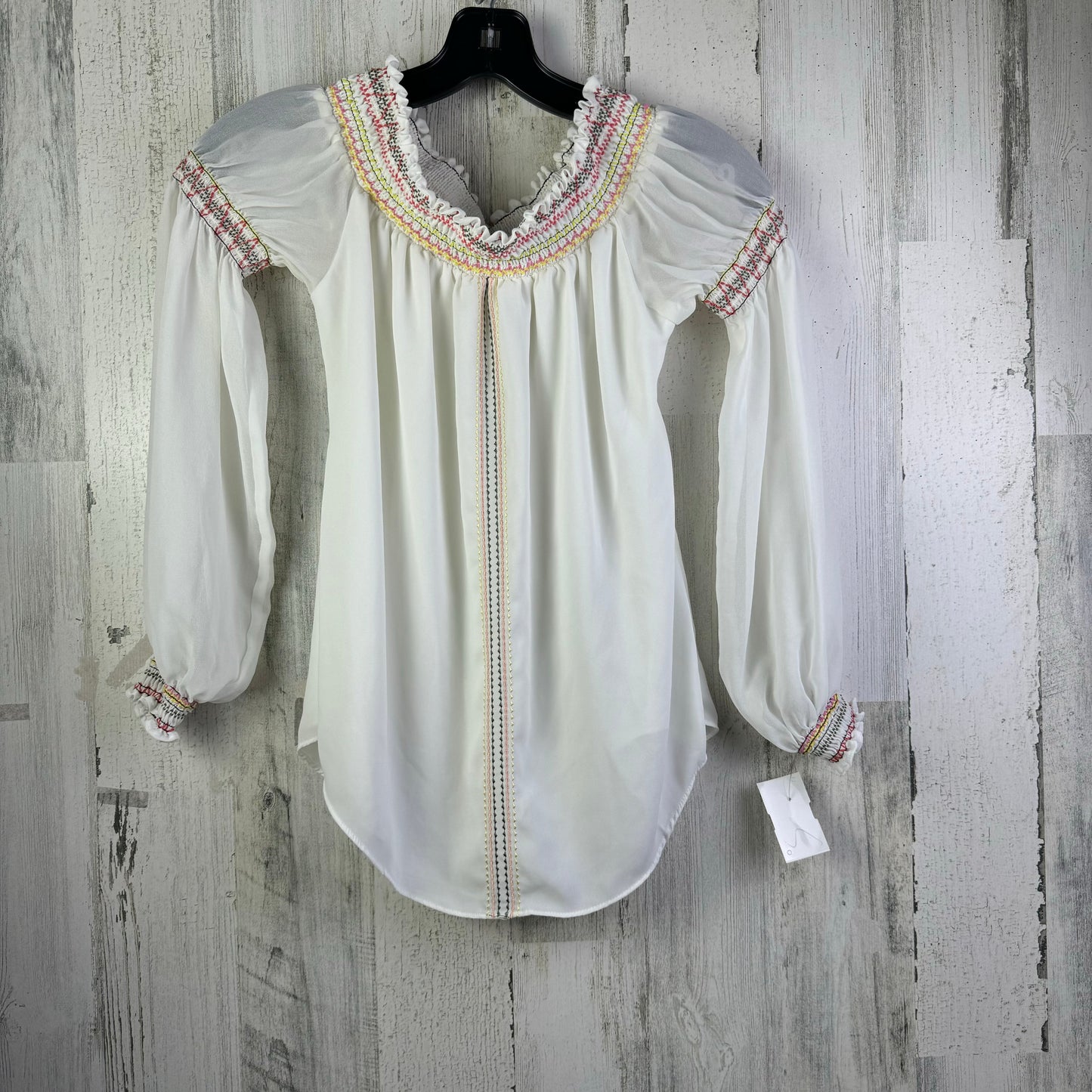 White Blouse Long Sleeve White House Black Market, Size Xs