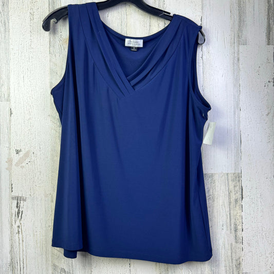 Navy Blouse Sleeveless Tahari By Arthur Levine, Size 1x