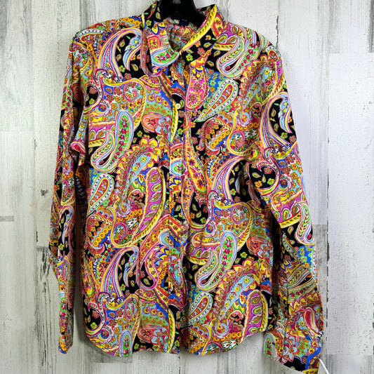 Top Long Sleeve By Chaps In Multi-colored, Size: L