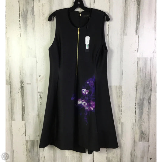 Dress Work By Donna Karan In Black & Purple, Size: L