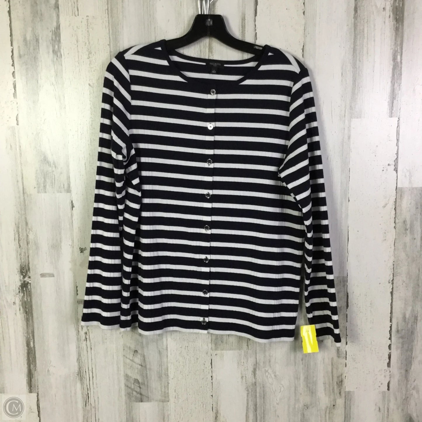Cardigan By Talbots In Blue & White, Size: 1x