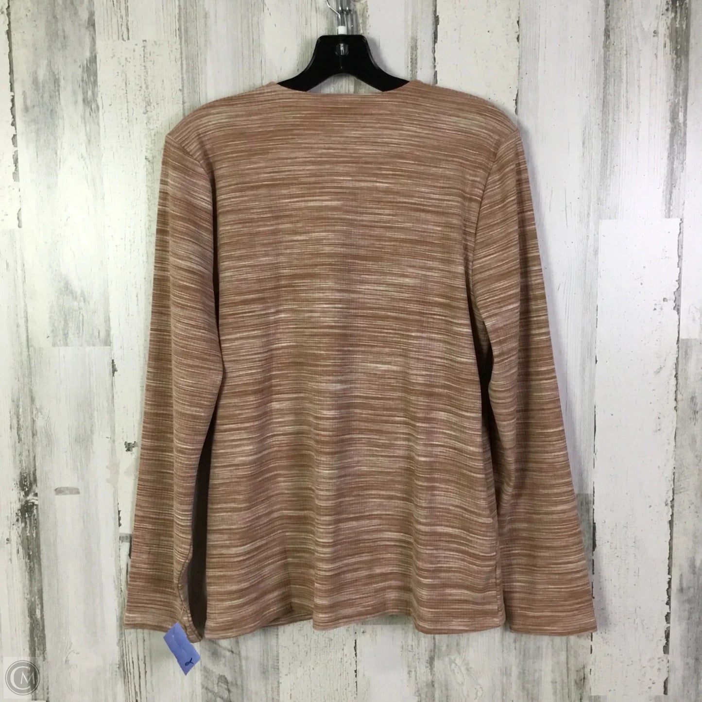 Top Long Sleeve By Loft In Brown & Pink, Size: Xl