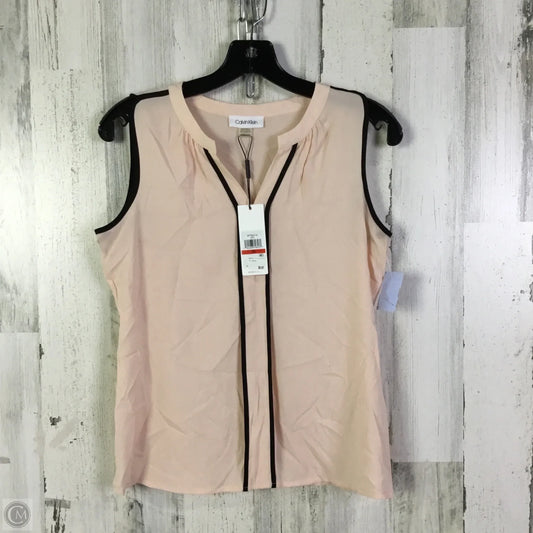 Blouse Sleeveless By Calvin Klein In Pink, Size: Xs