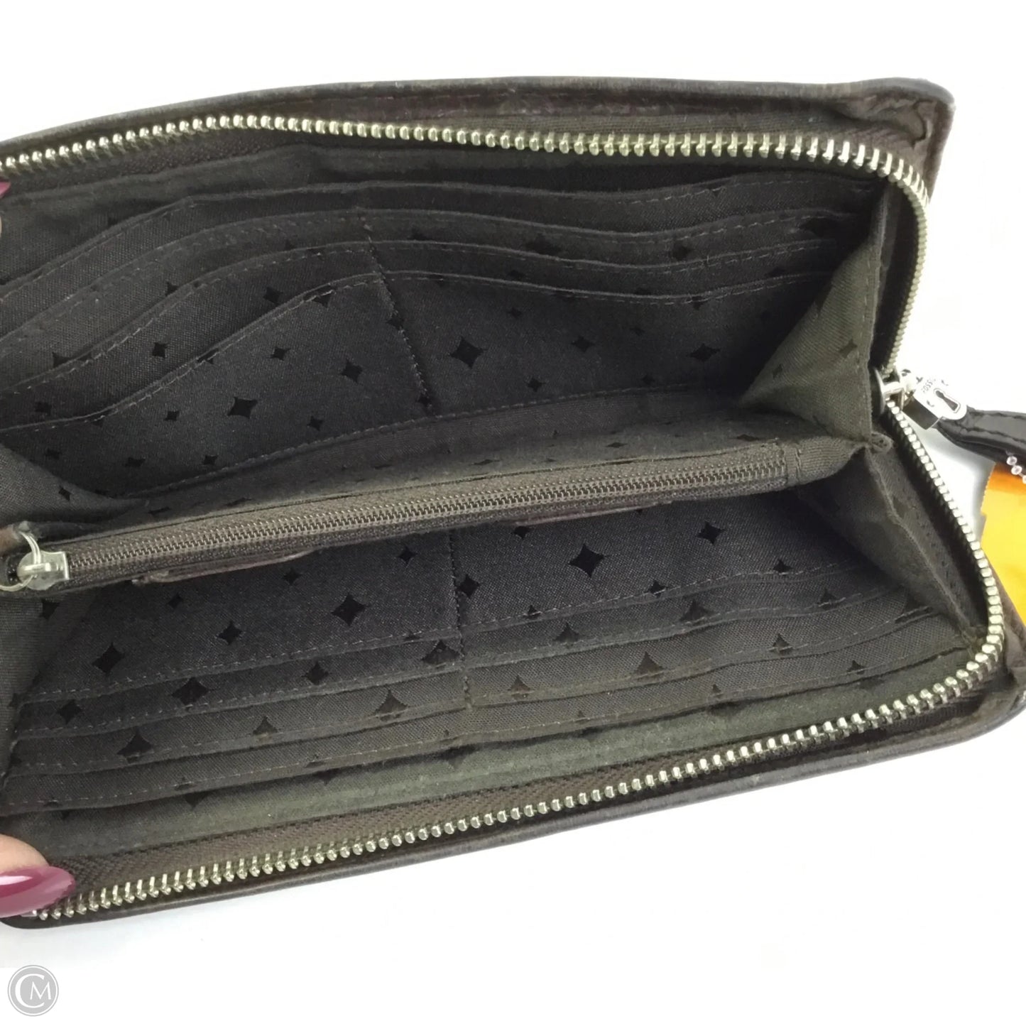 Wallet Leather By Fossil, Size: Medium