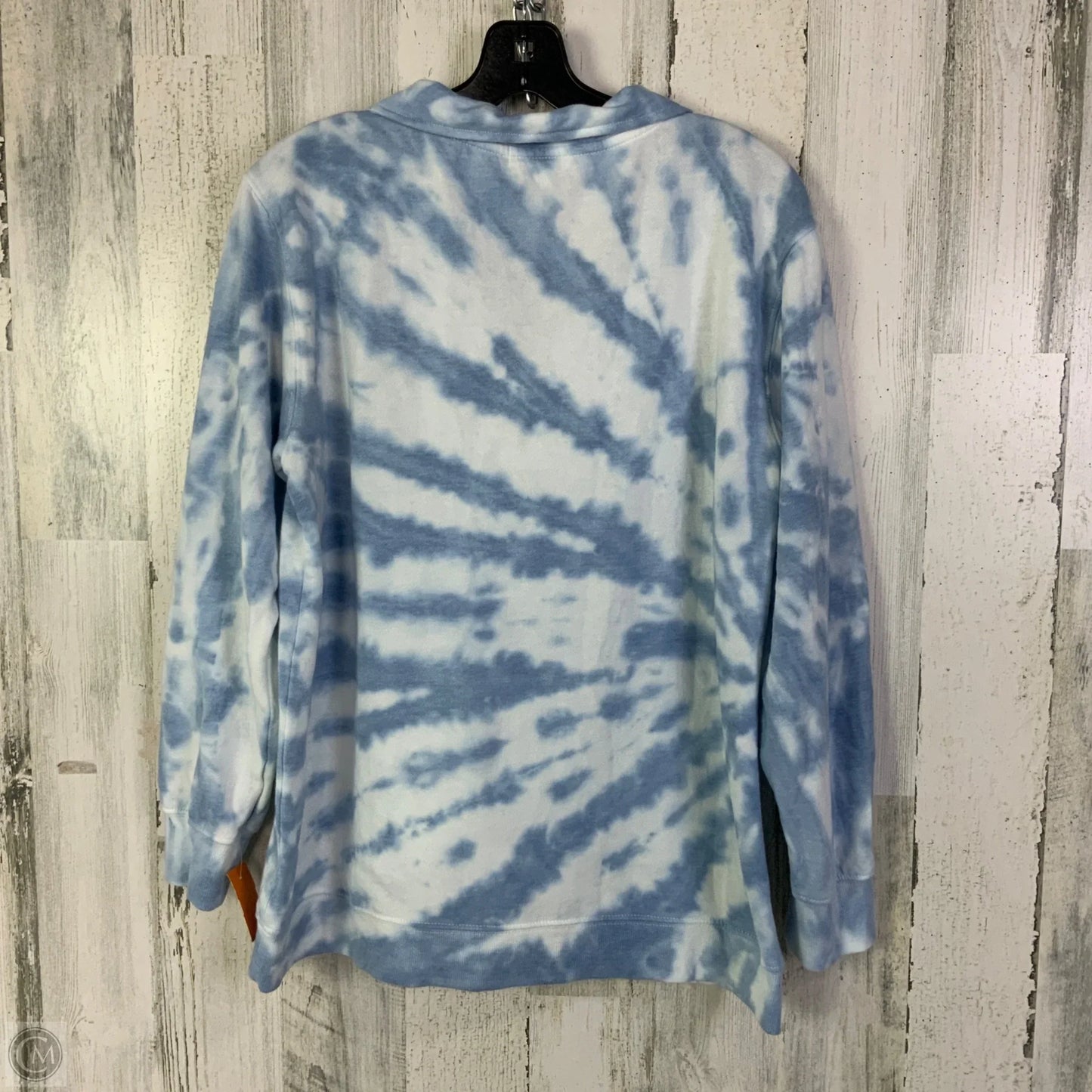 Sweatshirt Collar By Simply Southern in Blue & White, Size: L