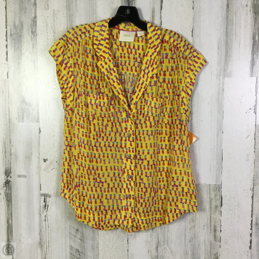Top Short Sleeve By Maeve In Yellow, Size: S