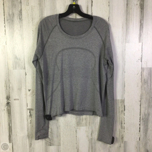 Athletic Top Long Sleeve Crewneck By Lululemon In Grey, Size: 14