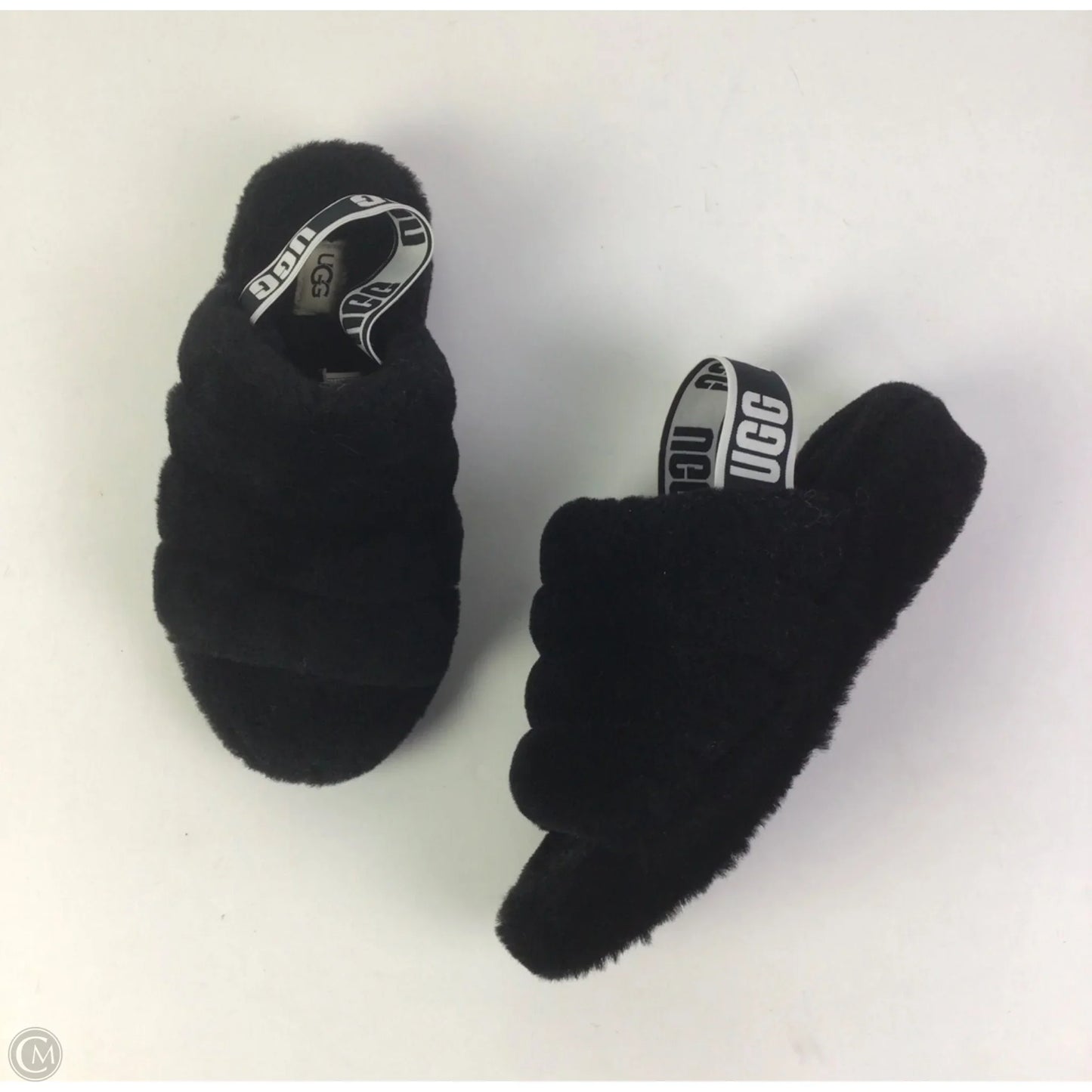 Slippers Designer By Ugg In Black, Size: 7