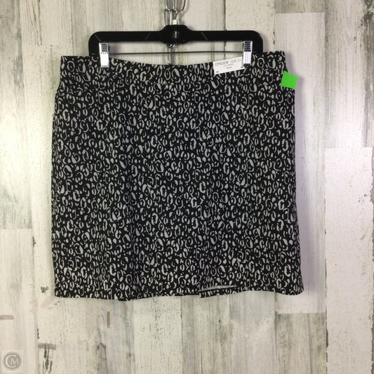 Athletic Skort By Chicos In Black & White, Size: L