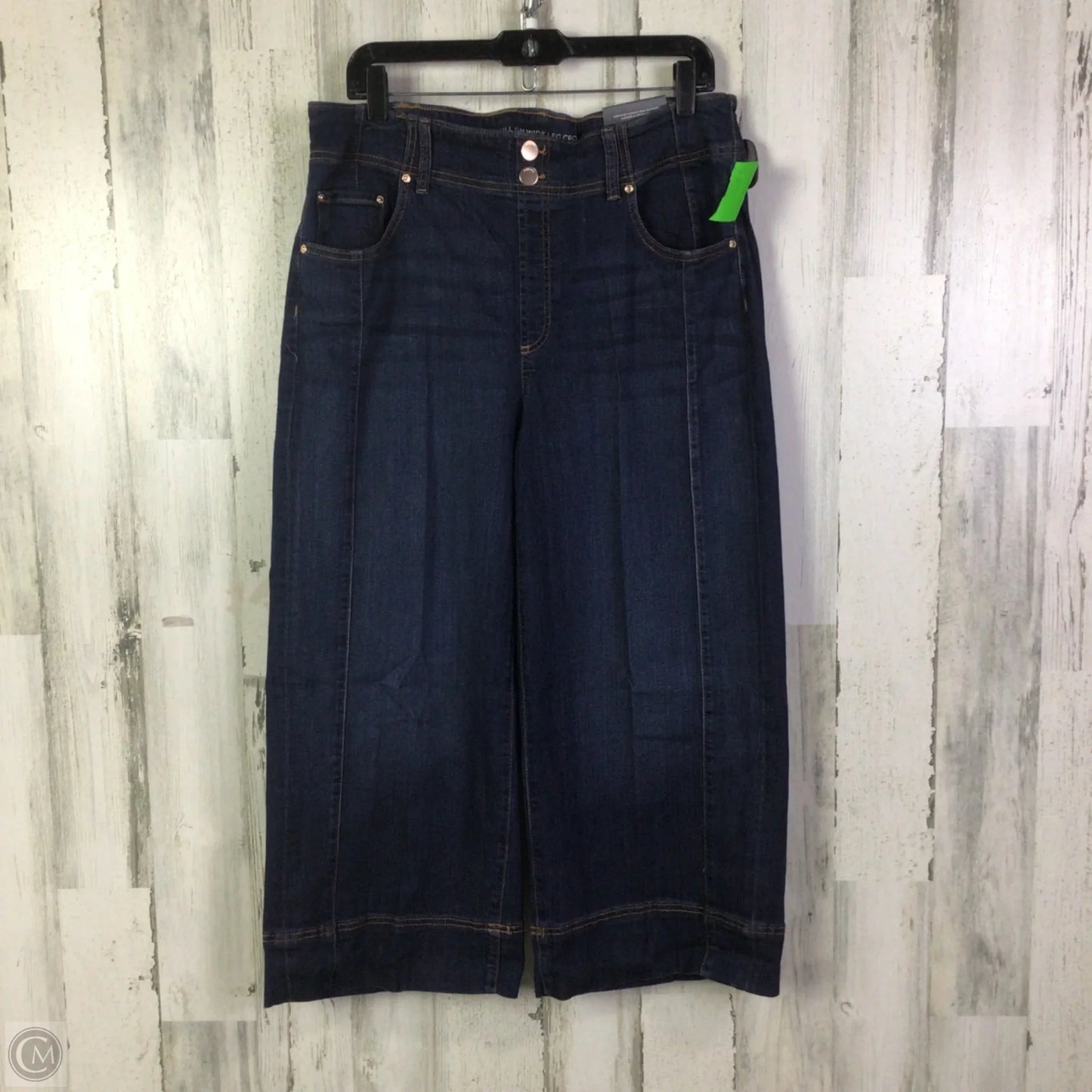 Jeans Cropped By Chicos In Blue Denim, Size: 14p