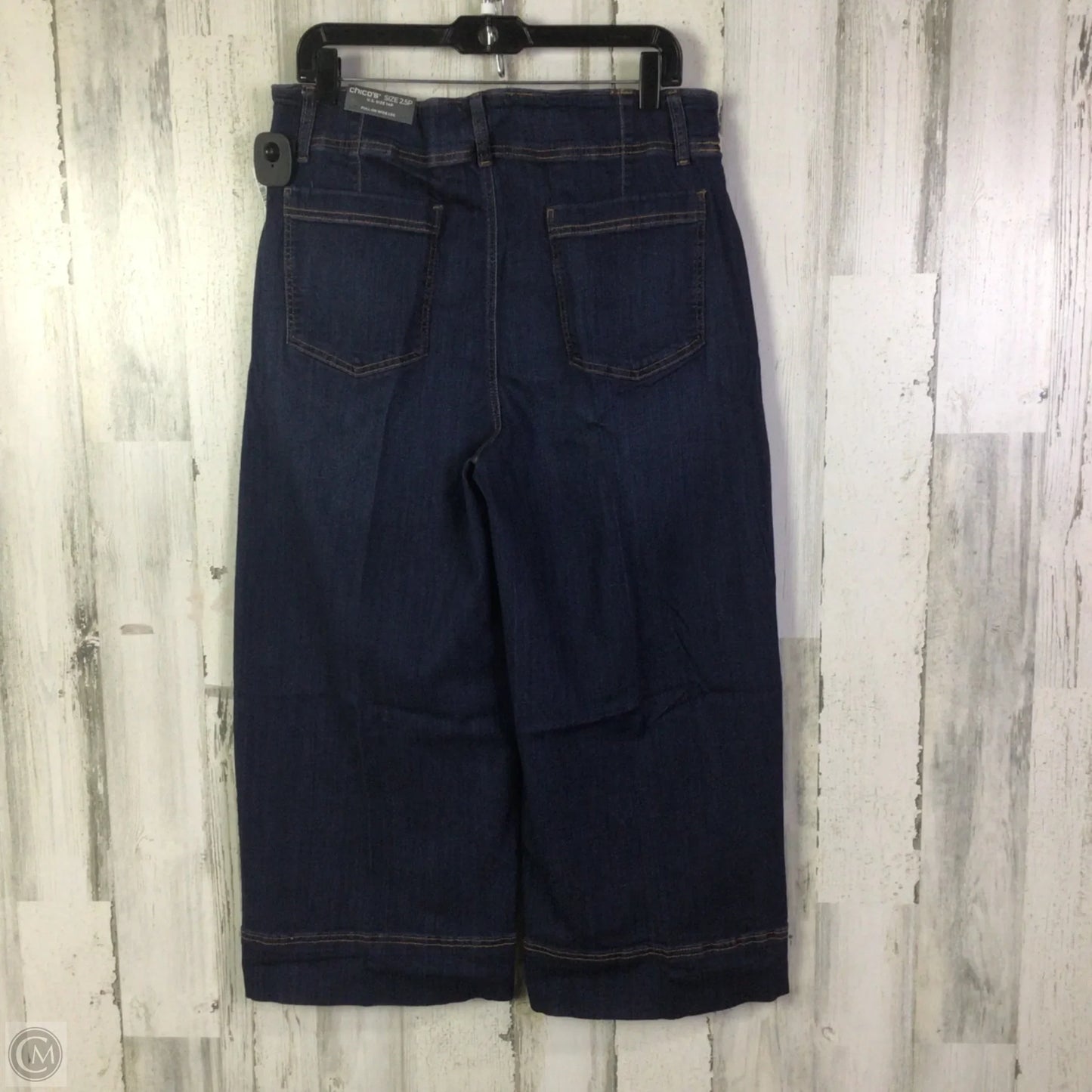 Jeans Cropped By Chicos In Blue Denim, Size: 14p