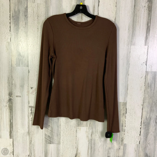 Athletic Top Long Sleeve Crewneck By Alo In Brown, Size: L