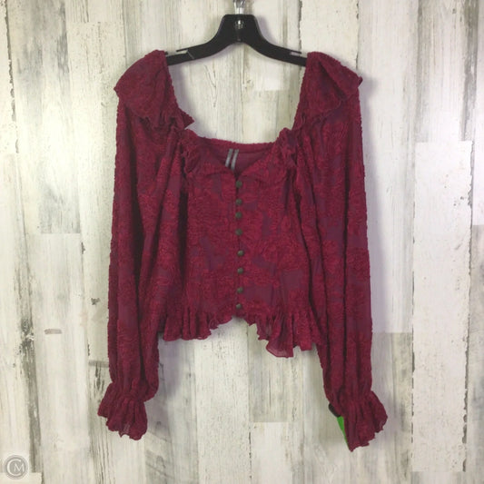 Blouse Long Sleeve By Anthropologie In Purple, Size: Xs