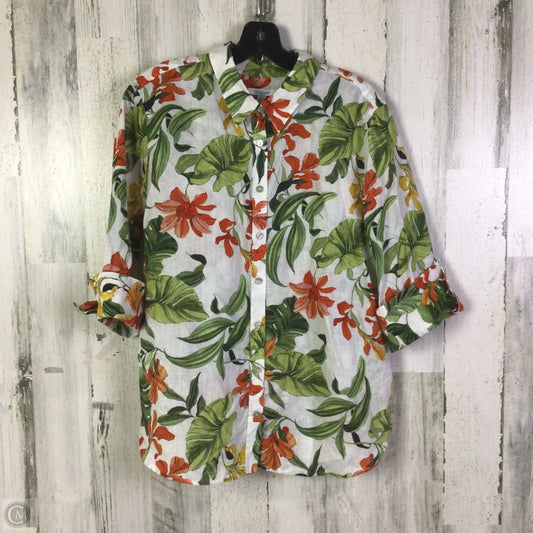 Blouse 3/4 Sleeve By Chicos In Multi-colored, Size: L